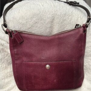 Coach Burgundy Leather Shoulder Bag